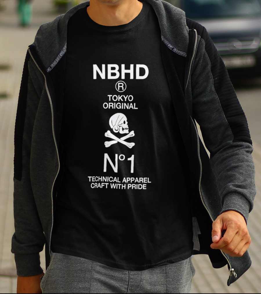 NBHD Tokyo Original Skull Crossbones N°1 Technical Apparel Craft With Pride T-Shirt