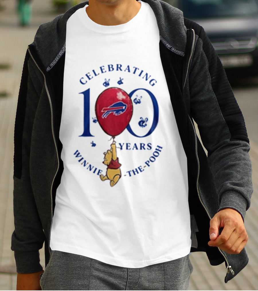 Celebrating 100 Years Winnie The Pooh Buffalo Bills Balloon T-Shirt