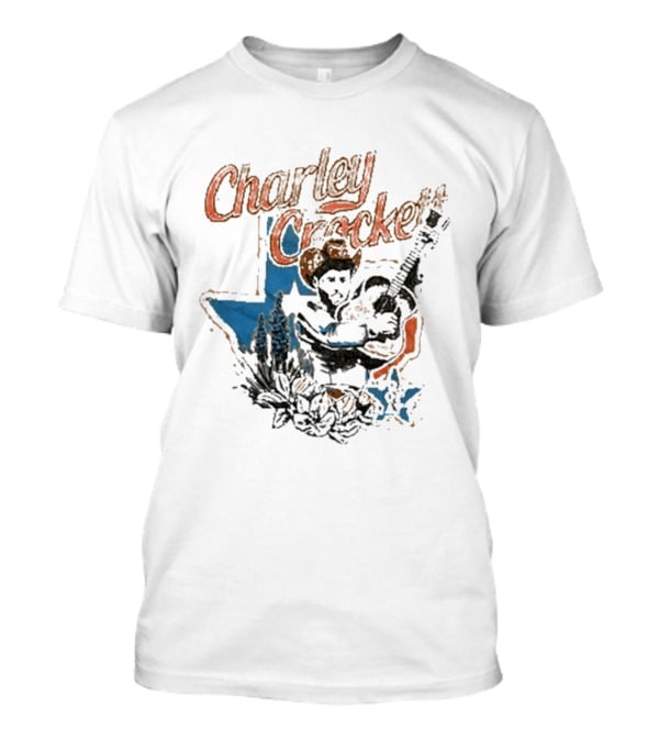 Charley Crockett Texas Guitar Cowboy Bluebonnet T-Shirt