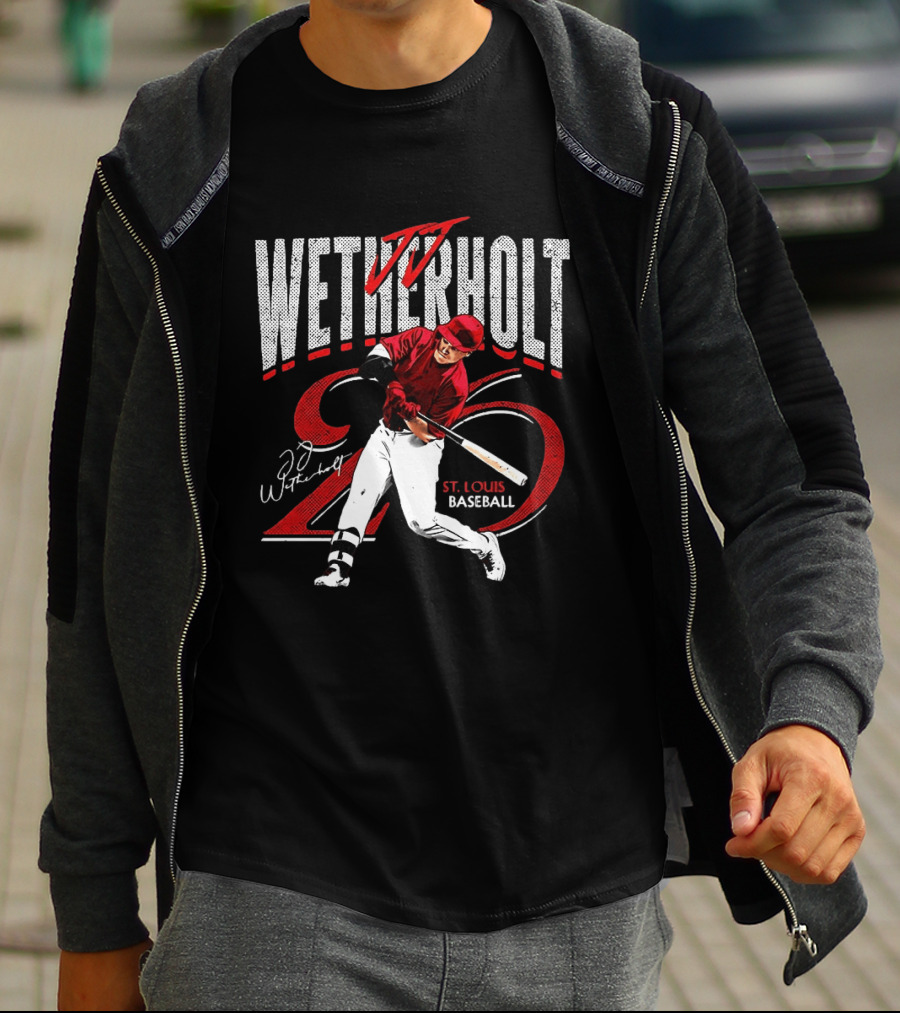 JJ Wetherholt 26 St. Louis Cardinals Baseball Player T-Shirt