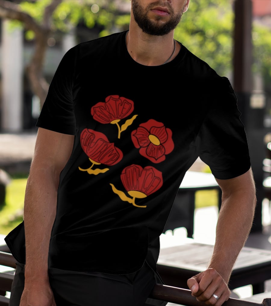 Red Poppy Floral Fuck Trump T-Shirt