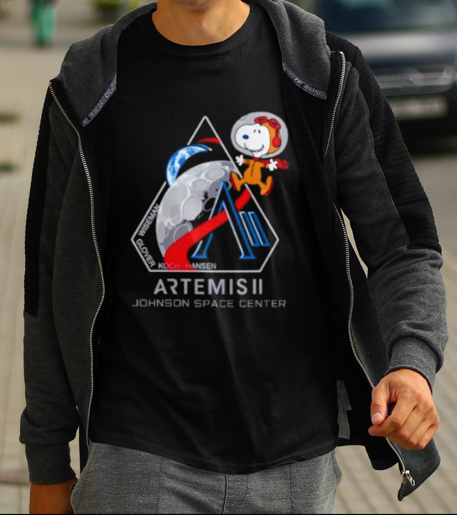 Artemis II Snoopy Johnson Space Center NASA Moon Mission T-Shirt
