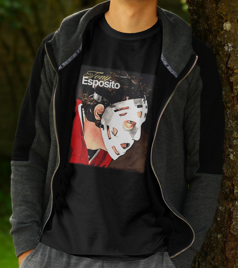Tony Esposito Chicago Blackhawks NHL Mask Retro Hockey T-Shirt