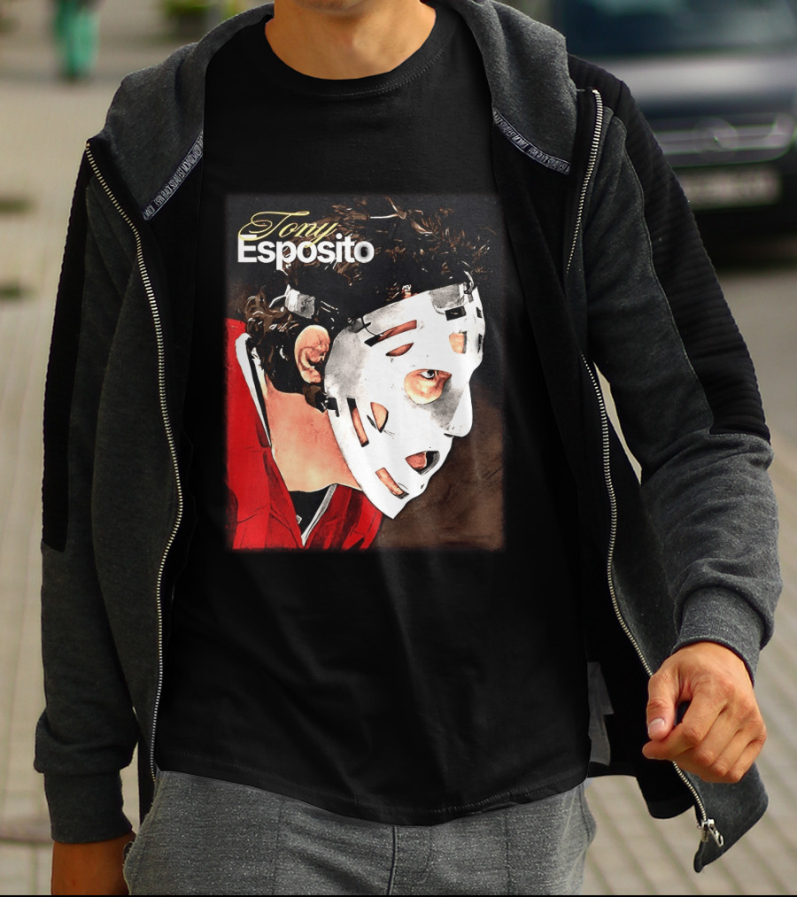 Tony Esposito Chicago Blackhawks NHL Mask Retro Hockey T-Shirt