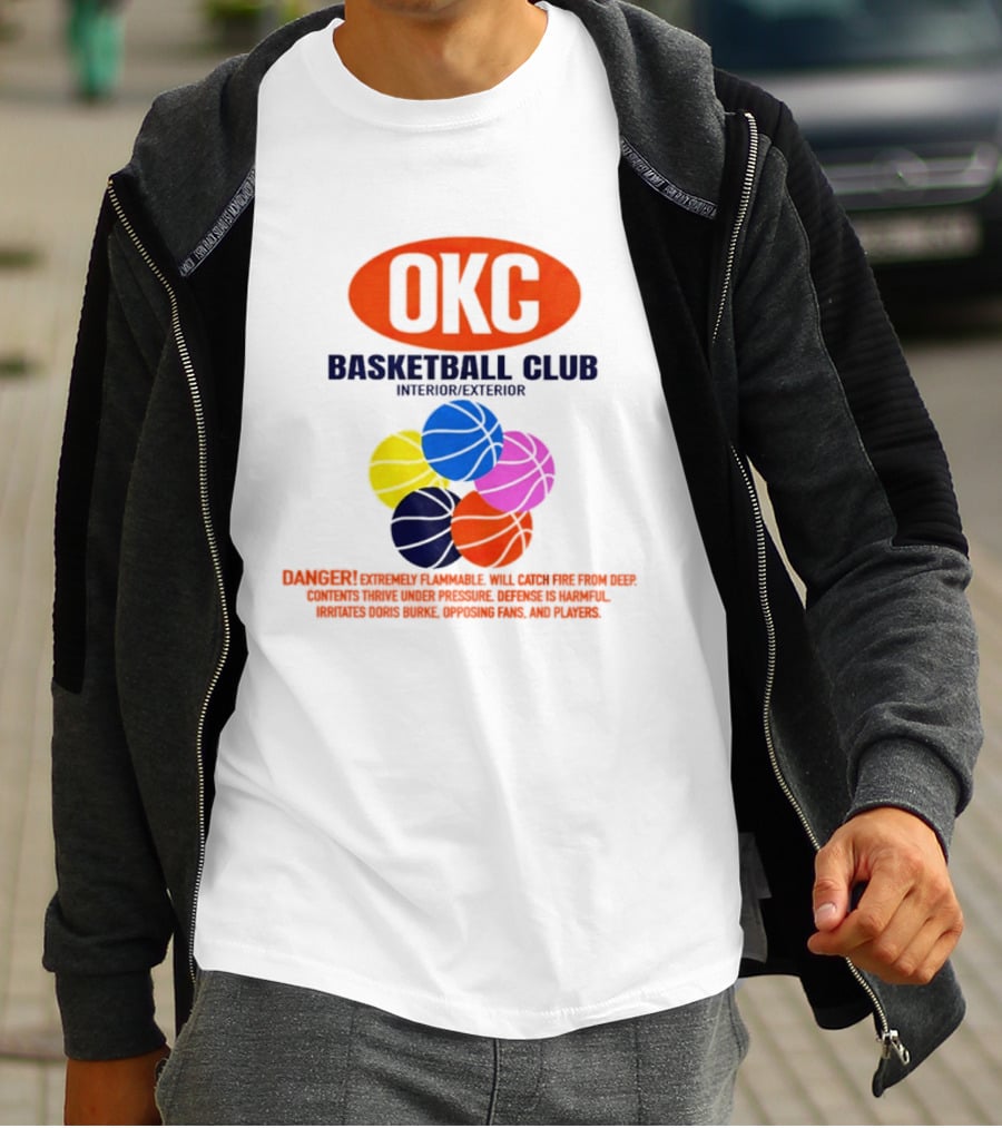 OKC Basketball Club Five Color Interior Exterior Balls T-Shirt