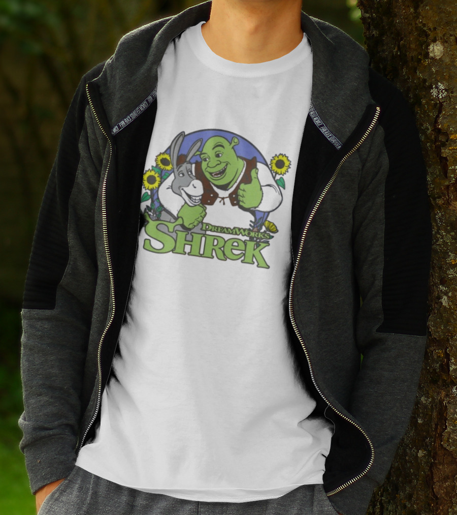 Shrek Donkey Thumbs Up Sunflowers DreamWorks T-Shirt