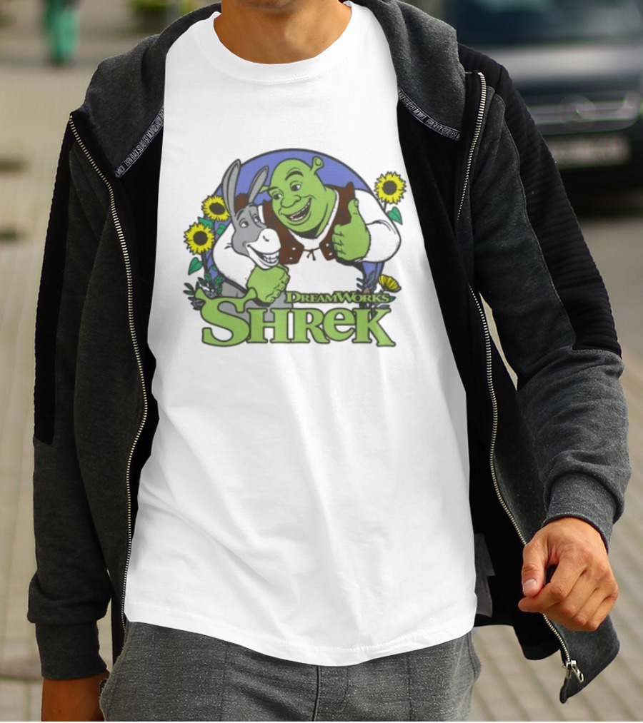 Shrek Donkey Thumbs Up Sunflowers DreamWorks T-Shirt