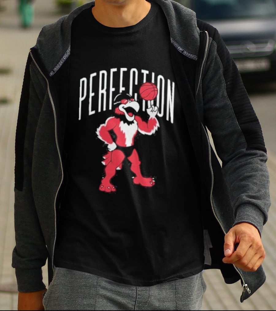 Perfection Basketball Mascot Red And White T-Shirt