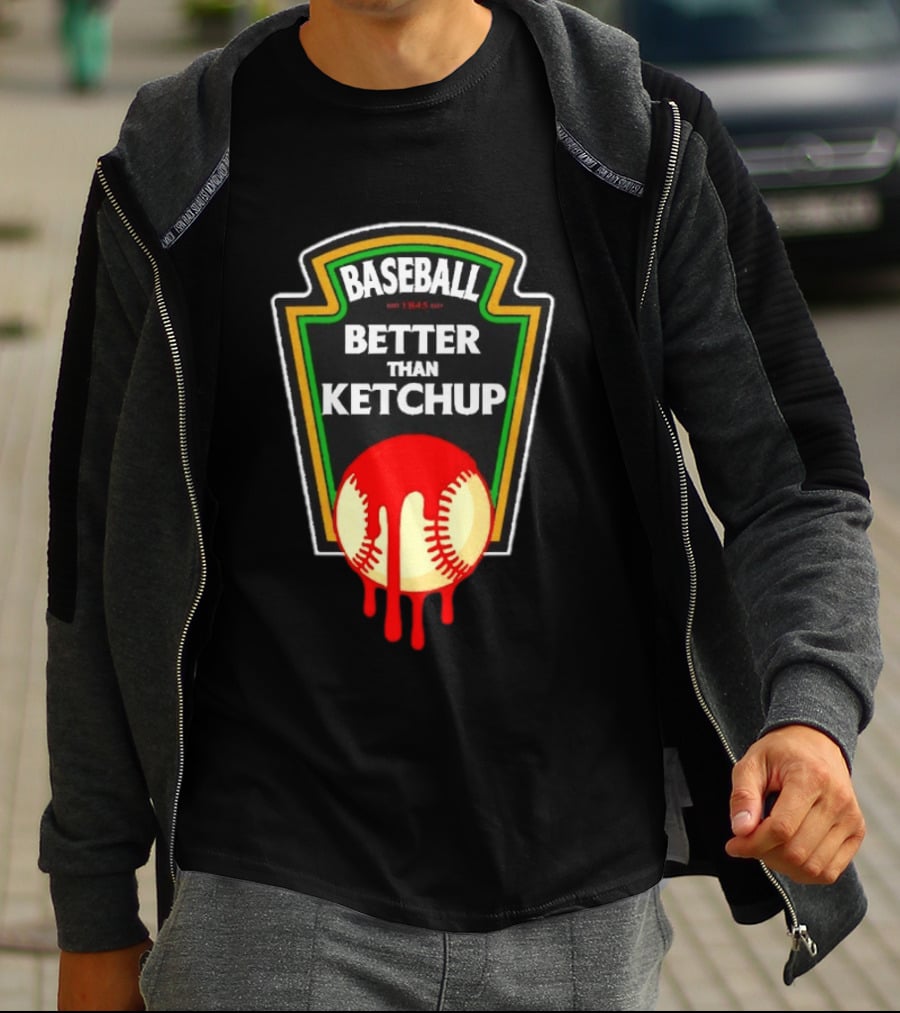 Baseball Better Than Ketchup Ships Free Vintage Style Baseball Fan 1849 T-Shirt