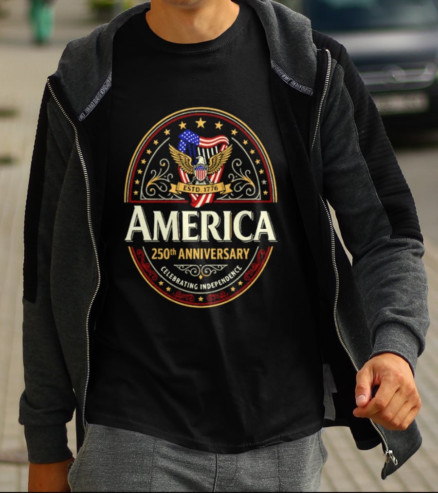 America 250th Anniversary Celebrating Independence Eagle T-Shirt