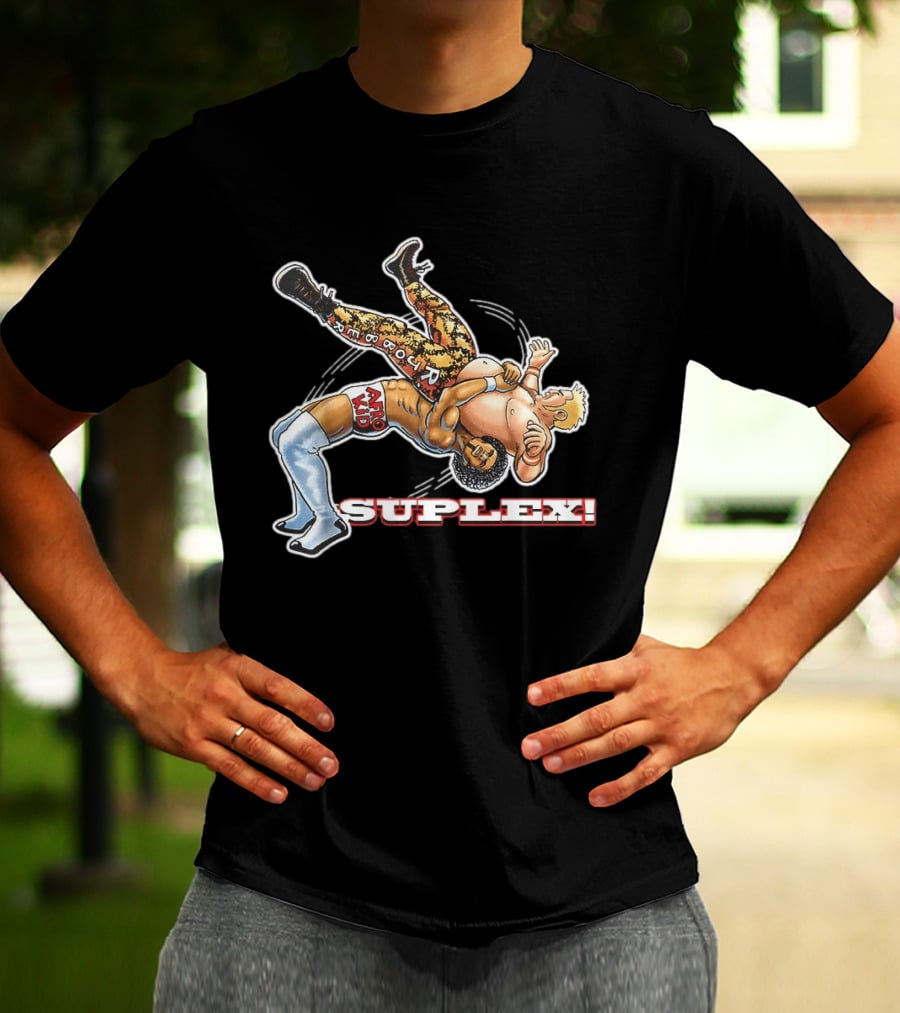 Saytoons Afro Kid Suplex Wrestling Action T-Shirt
