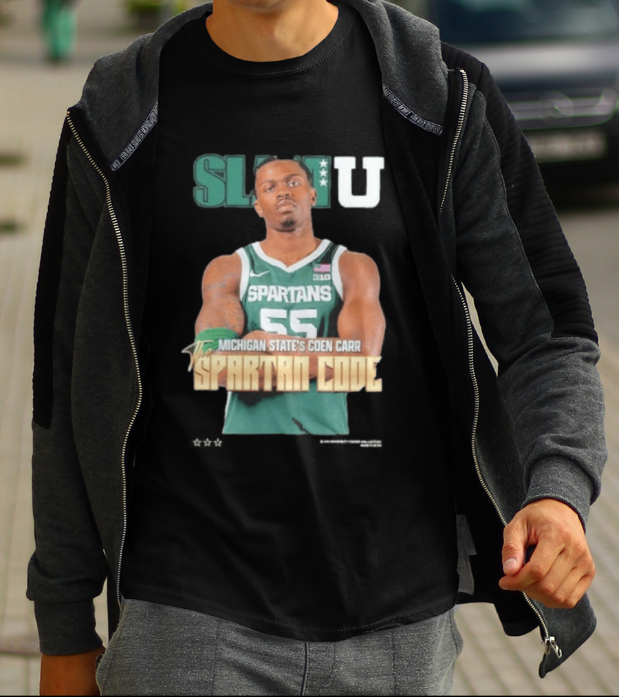 SLAMU Michigan State Spartans Coen Carr The Spartan Code T-Shirt