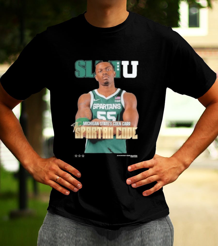 SLAMU Michigan State Spartans Coen Carr The Spartan Code T-Shirt