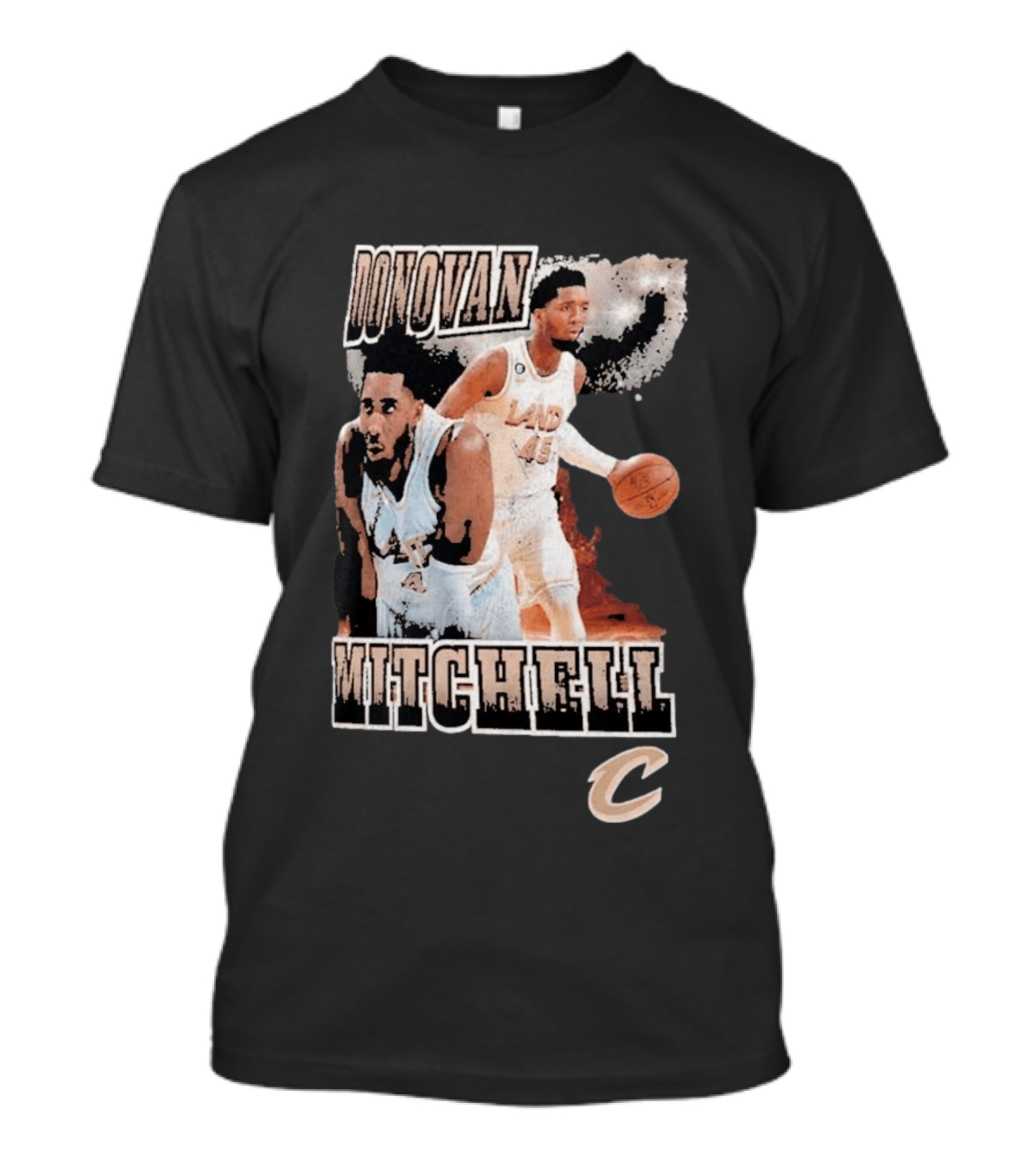 Donovan Mitchell Cleveland Cavaliers Player Portrait With Team T-Shirt