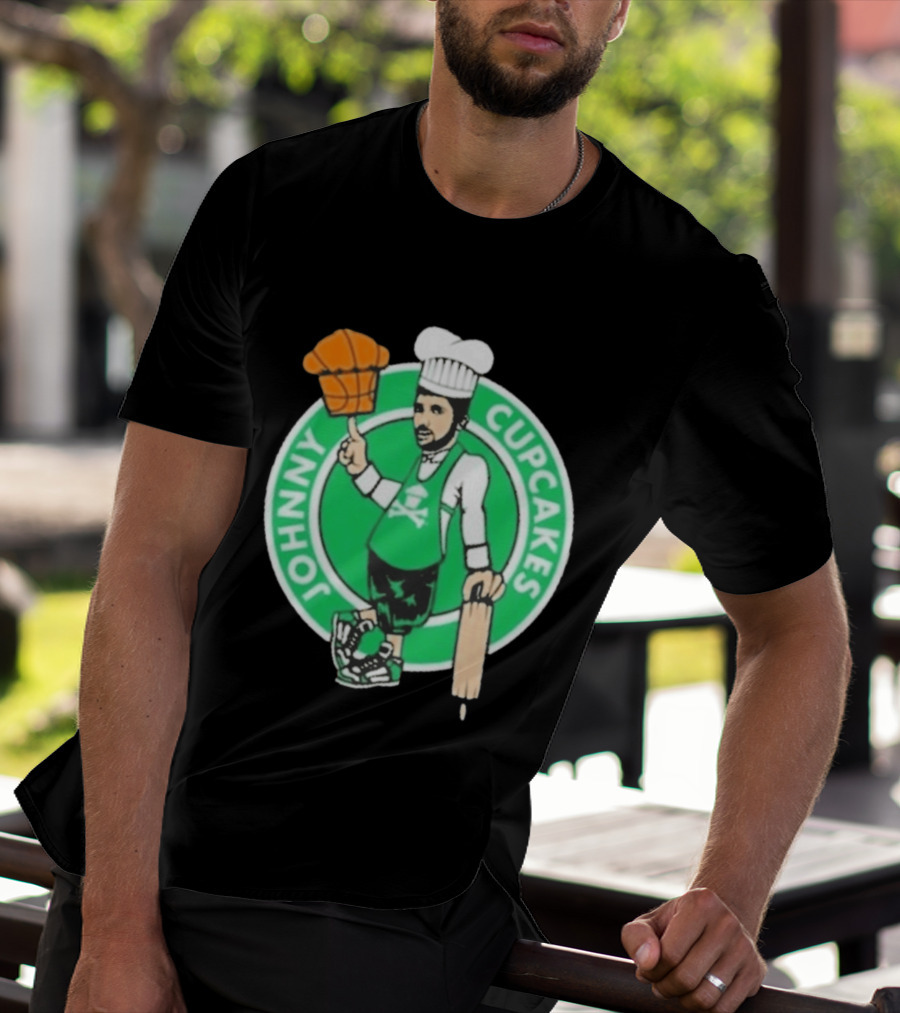 Johnny Cupcakes Chef Basketball Player With Rolling Pin And Basketball Cupcake T-Shirt