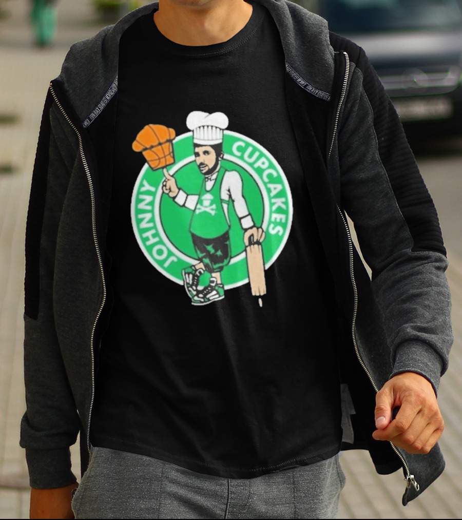 Johnny Cupcakes Chef Basketball Player With Rolling Pin And Basketball Cupcake T-Shirt