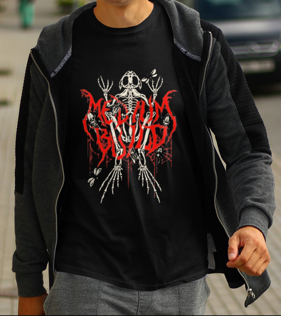 Medium Build Frog Skeleton Red Dripping T-Shirt