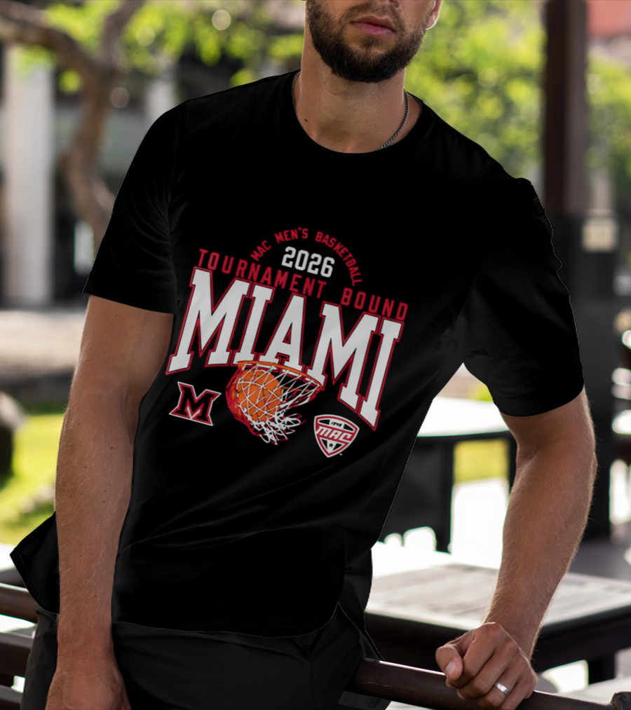 Miami RedHawks Men's Basketball 2026 Tournament Bound MAC Champions T-Shirt