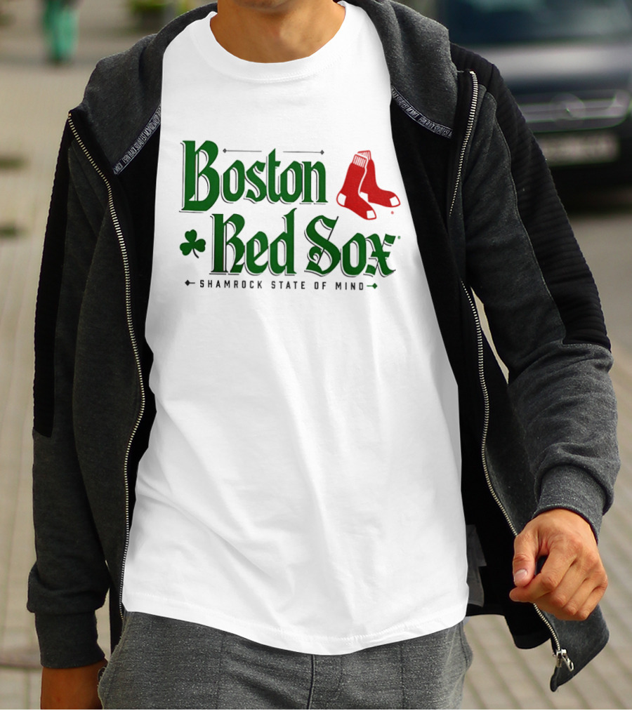 Boston Red Sox Shamrock State Of Mind Saint Patrick's Day Sock T-Shirt
