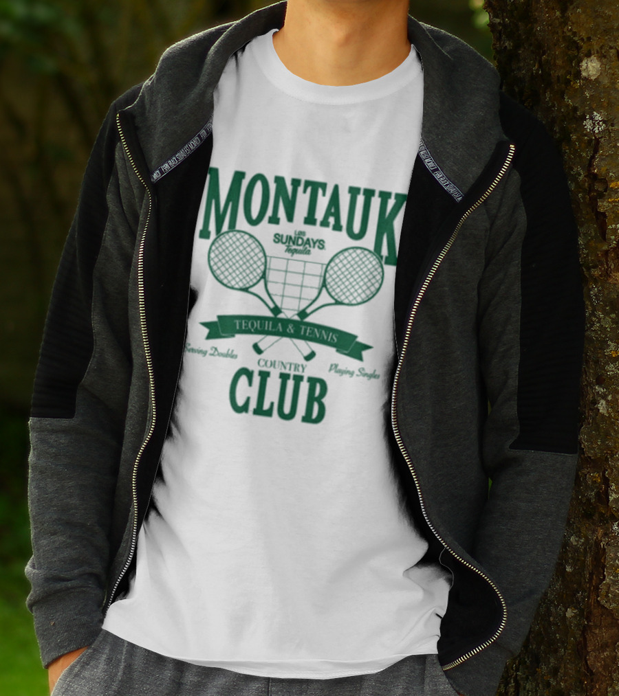 Montauk Country Club Tequila Lovers Serving Doubles Playing Singles T-Shirt