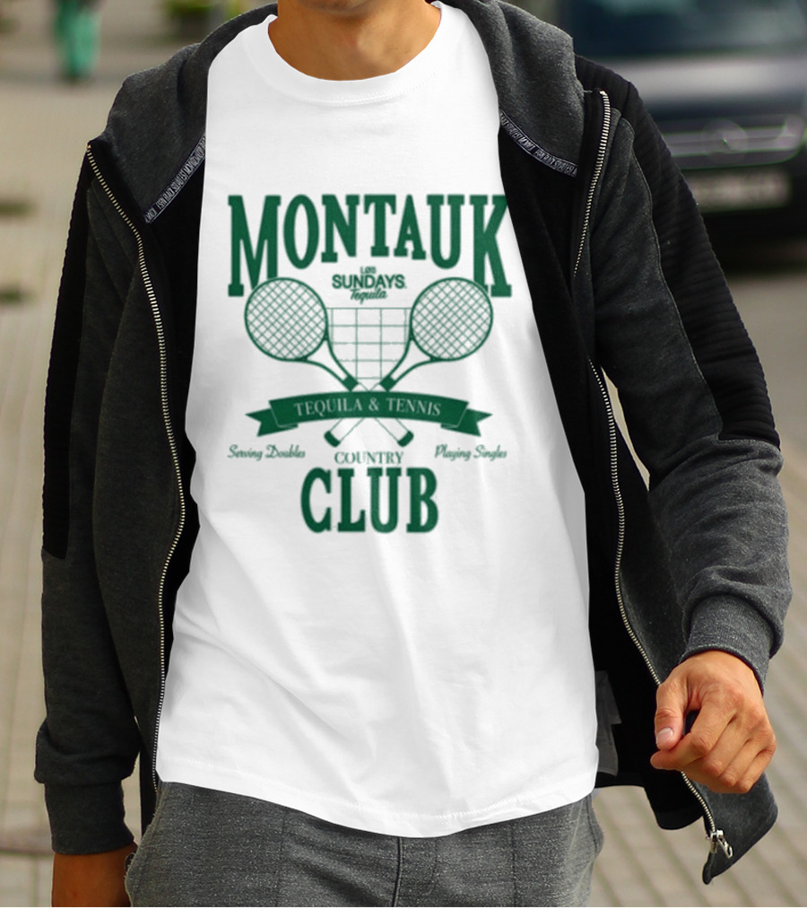 Montauk Country Club Tequila Lovers Serving Doubles Playing Singles T-Shirt