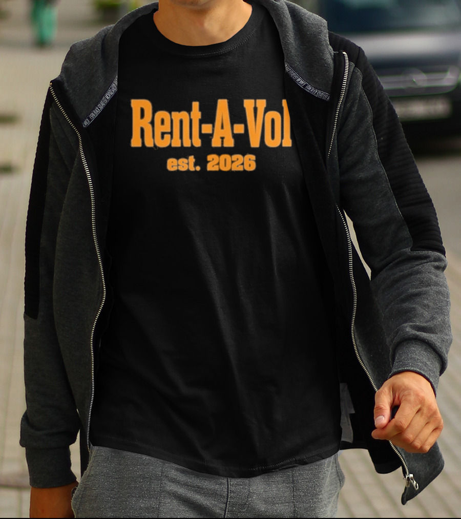 Rent A Vol Est. 2026 Vintage Style Retro Orange Font T-Shirt