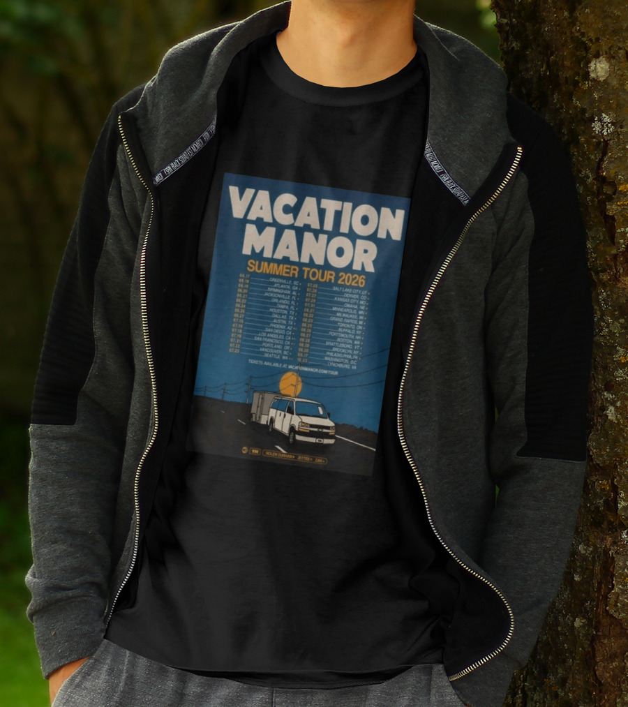 Vacation Manor Summer Tour 2026 Concert Dates And Locations T-Shirt