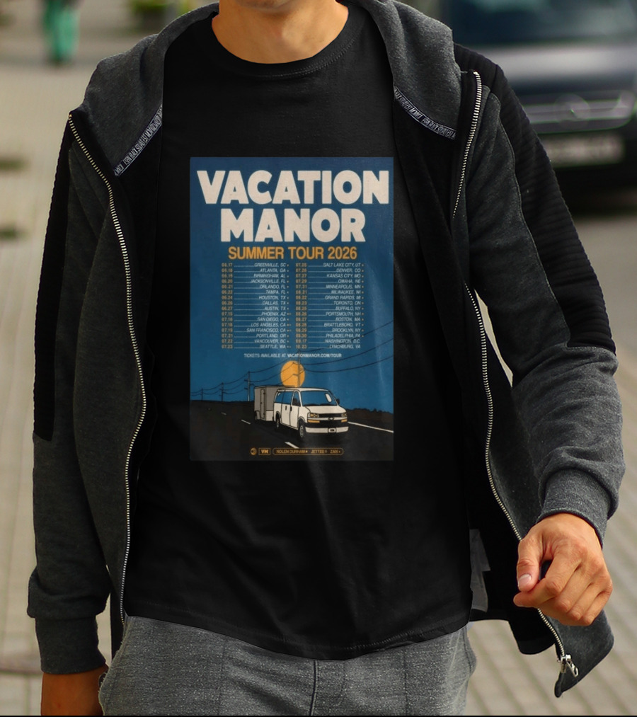 Vacation Manor Summer Tour 2026 Concert Dates And Locations T-Shirt