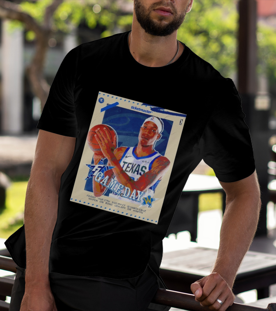 Jamarion Sharp Texas Legends Game Day March 27 Santa Cruz NBA Roku UEN APP MAVSTV T-Shirt