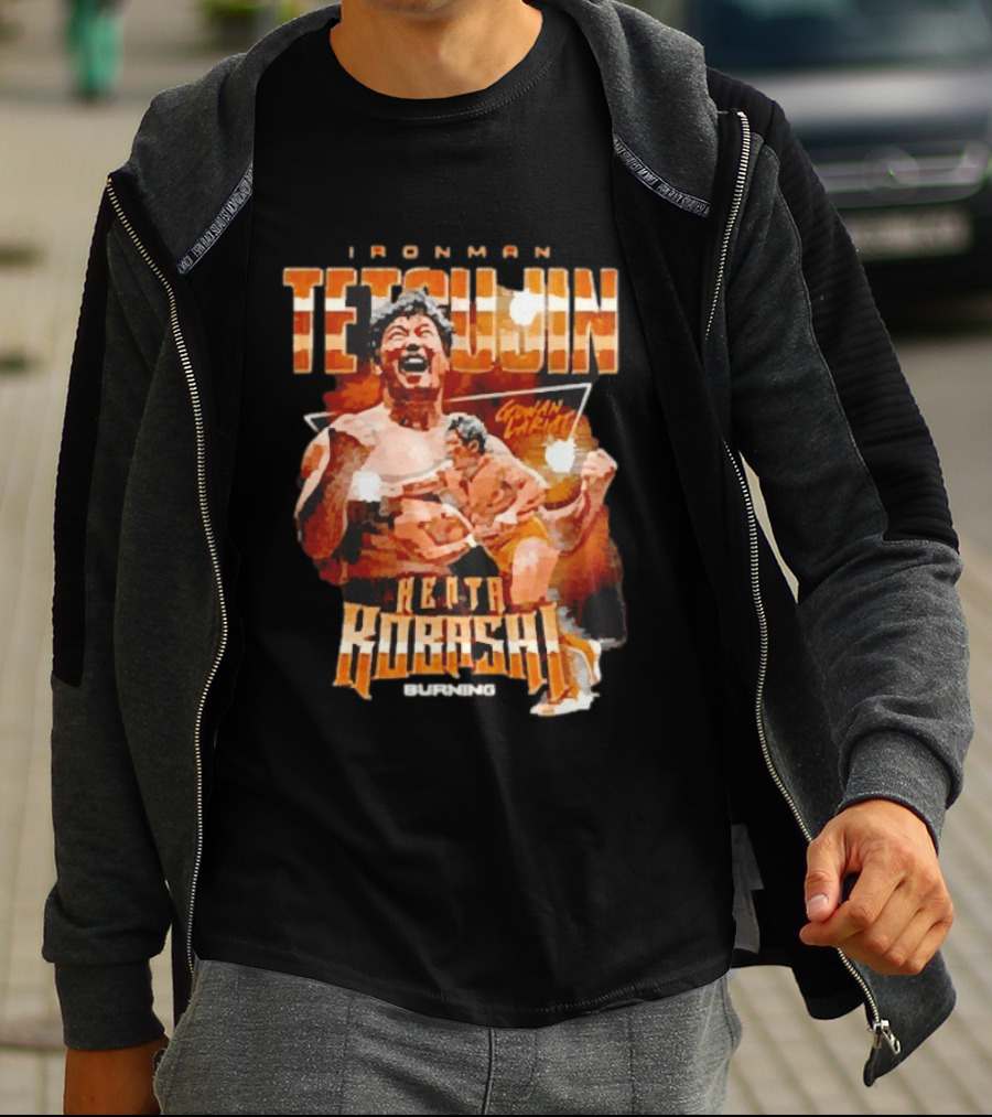 Ironman Tetsujin Kenta Kobashi Burning Japanese Wrestler T-Shirt
