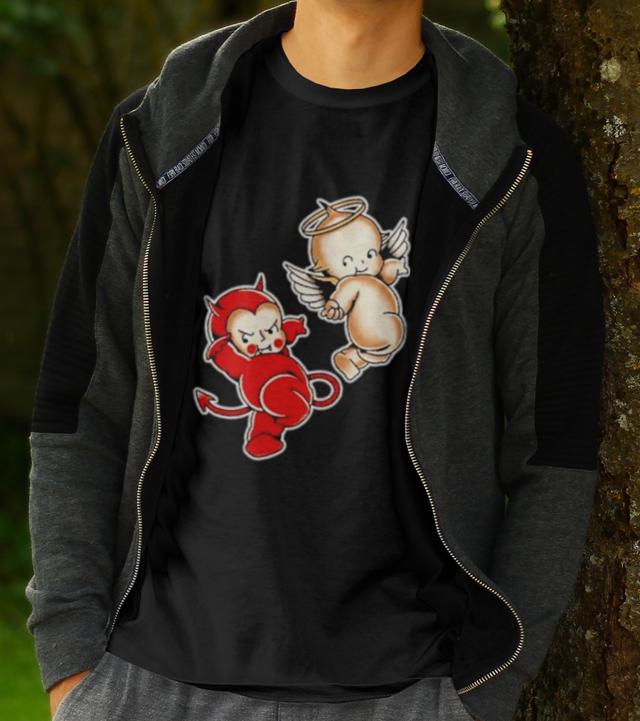 Kewpie Baby Devil Angel Cherubs Vintage Style Cute Cartoon Characters T-Shirt