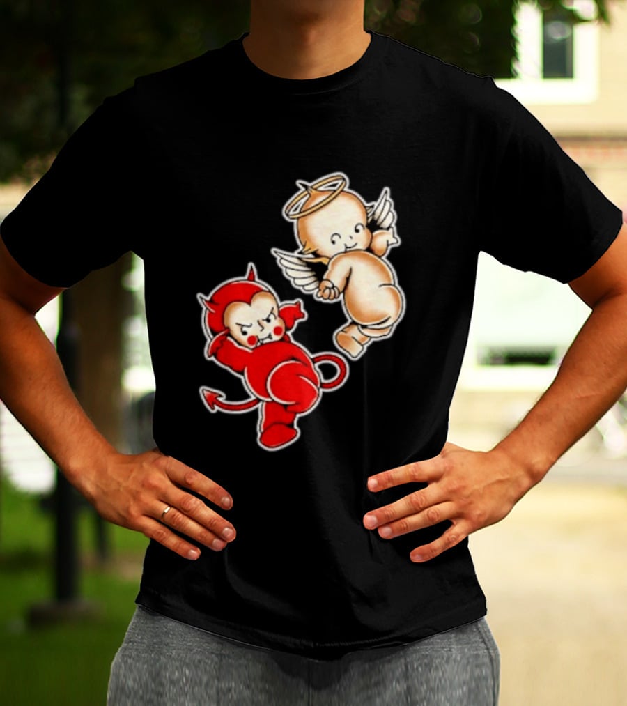Kewpie Baby Devil Angel Cherubs Vintage Style Cute Cartoon Characters T-Shirt