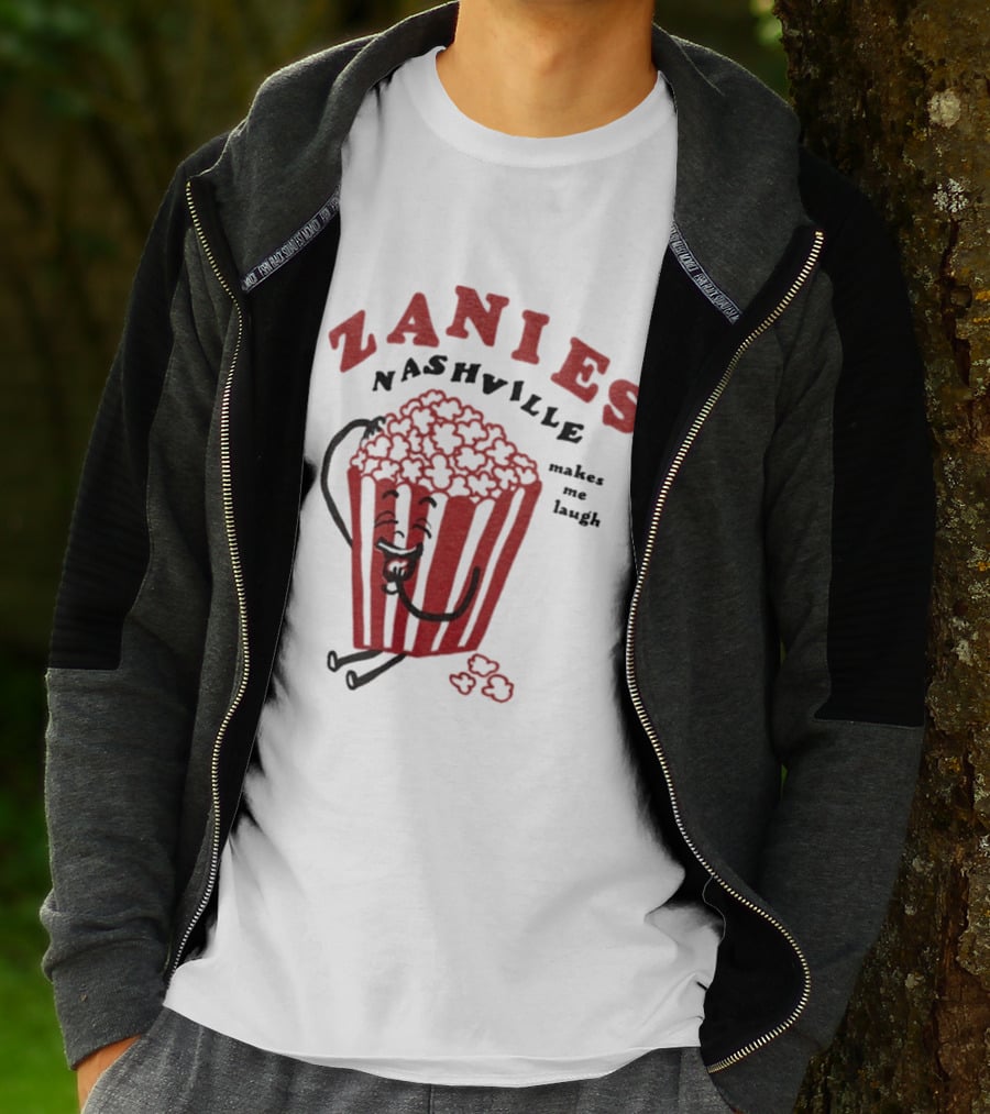 Zanies Nashville Makes Me Laugh Popcorn Cartoon T-Shirt