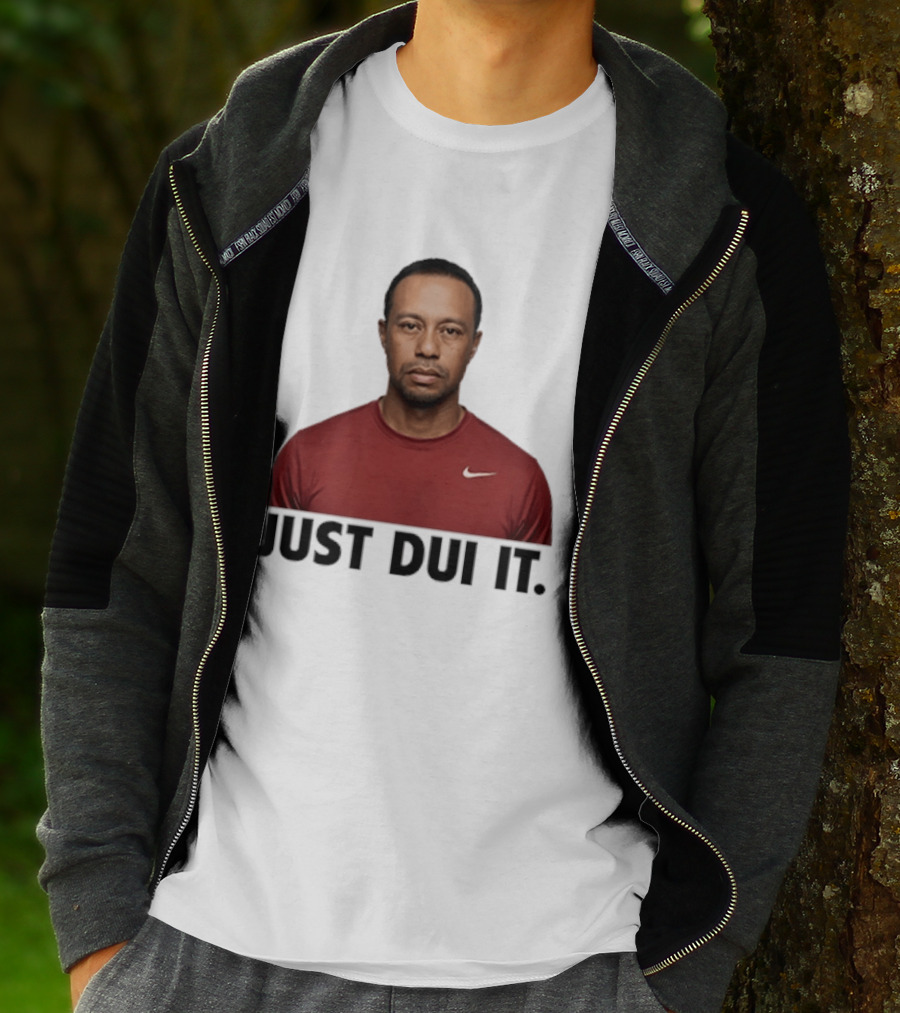 Just DUI It Tiger Woods Red Nike Swoosh Meme T-Shirt