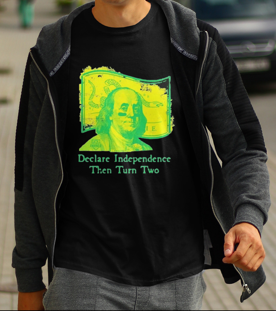 Declare Independence Then Turn Two Benjamin Franklin Join Or Die Snake Flag T-Shirt