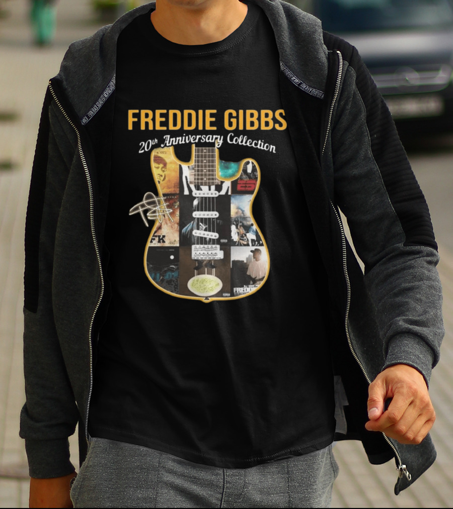 Freddie Gibbs 20th Anniversary Collection Guitar Album T-Shirt