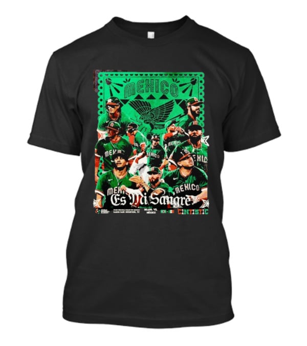 Mexico Es Mi Sangre 2026 World Baseball Classic Brasil Houston Baseball Players T-Shirt
