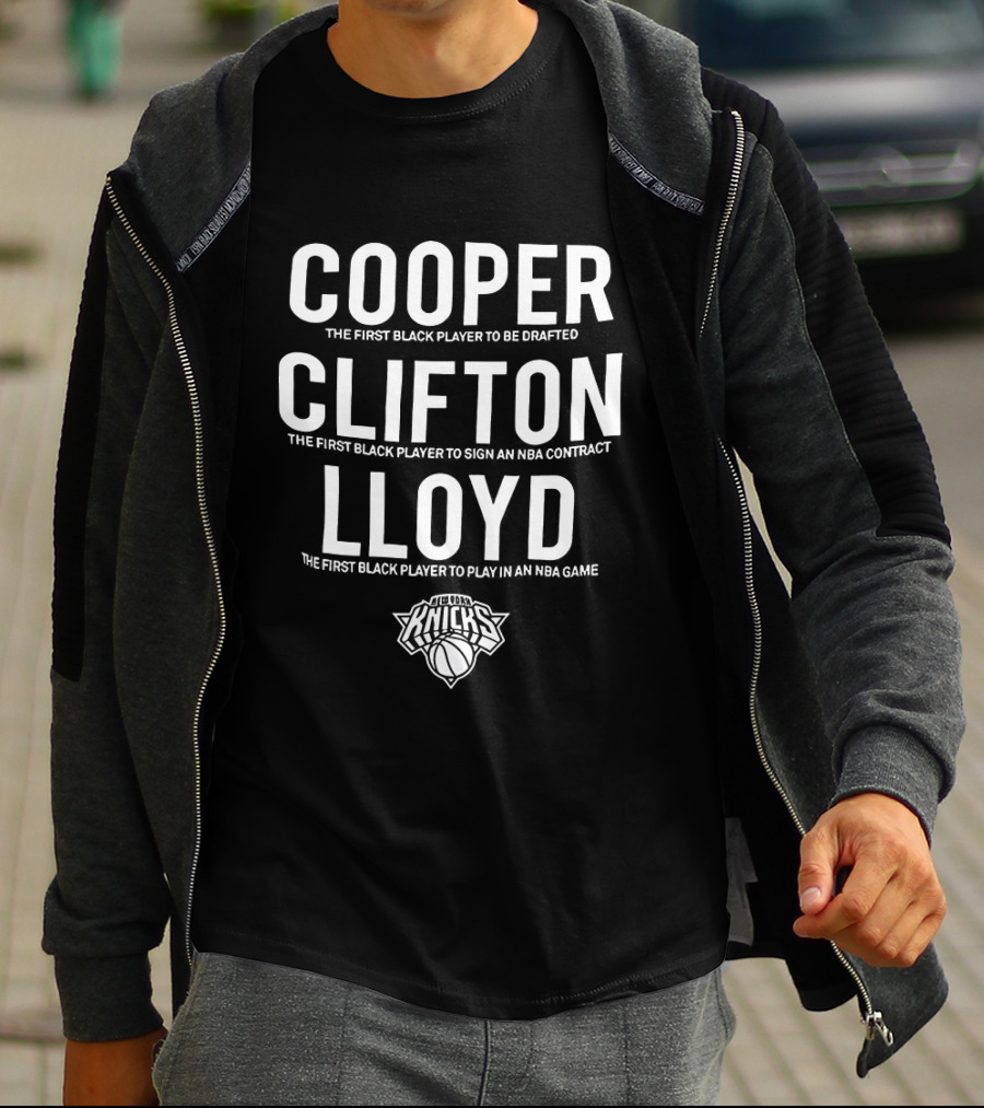 New York Knicks NBA 75th Anniversary Cooper Clifton Lloyd Pioneers T-Shirt