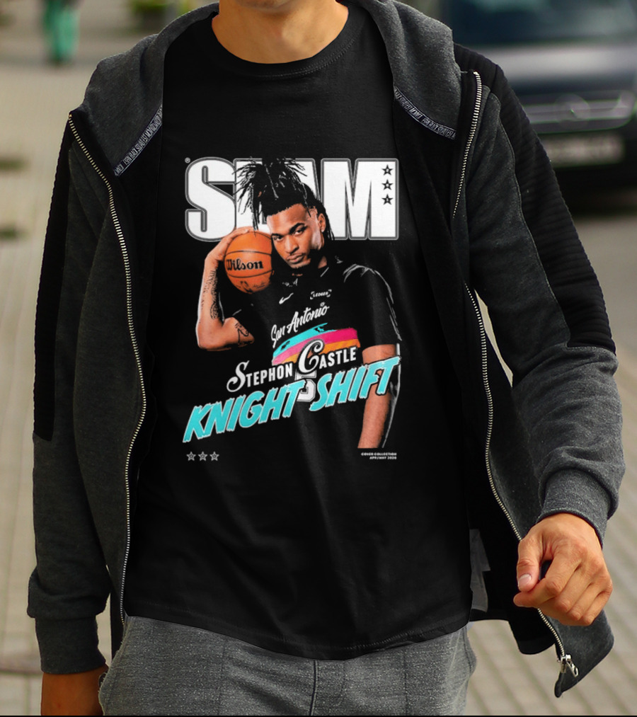 SLAM Stephon Castle San Antonio Spurs Knight Shift Basketball T-Shirt