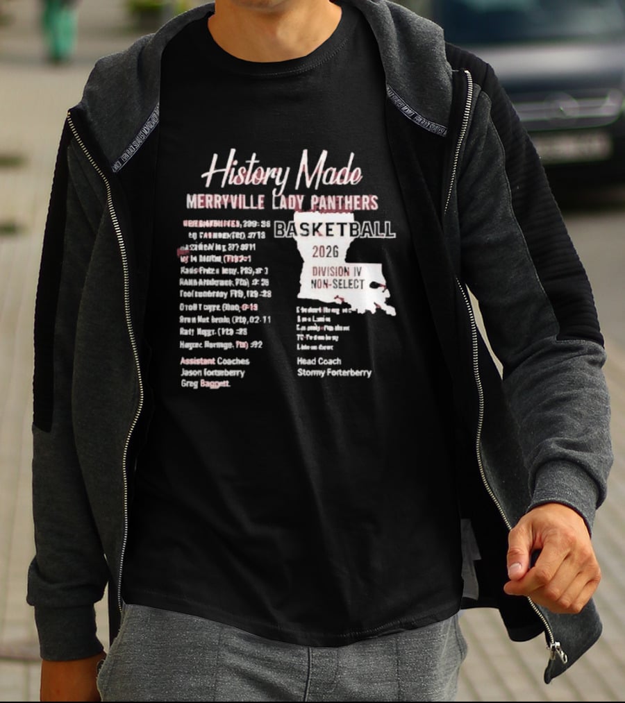 History Made Merryville Lady Panthers Basketball 20 04 Championship Season T-Shirt