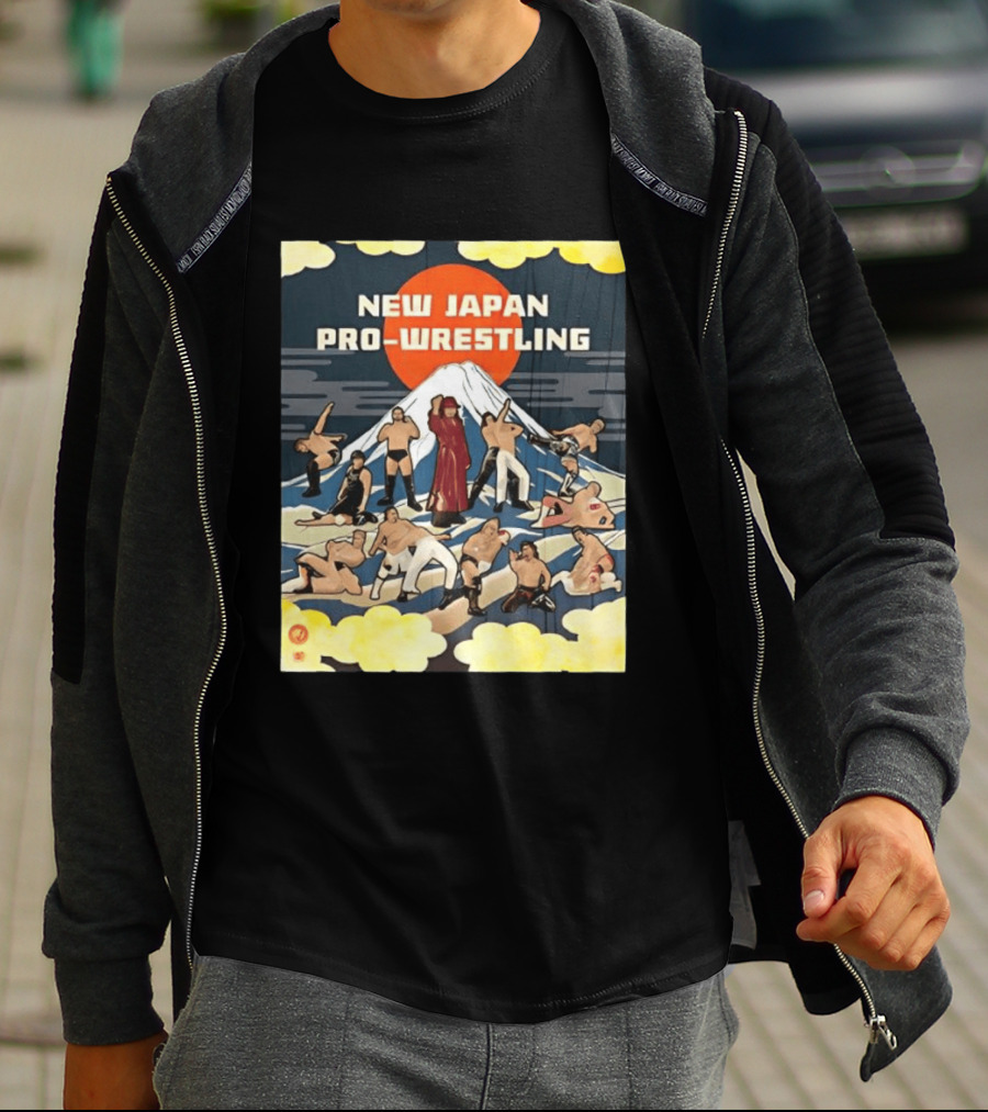 New Japan Pro Wrestling Wrestlers Mount Fuji T-Shirt
