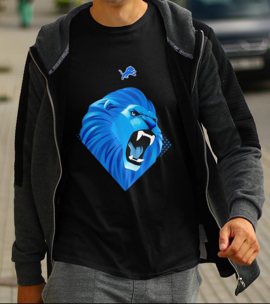 Team Youth Detroit Lions Roaring Blue Lion T-Shirt