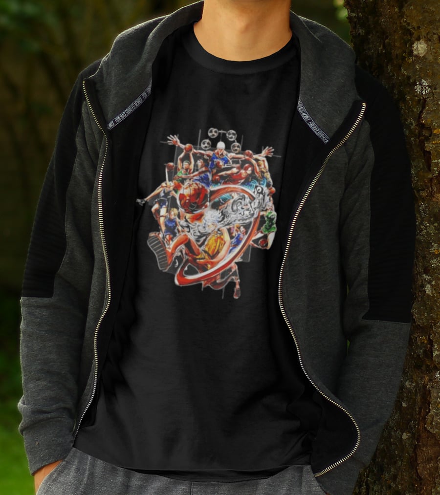 One Piece NBA Collaboration Luffy Zoro Slam Dunk Jump Festa Event T-Shirt