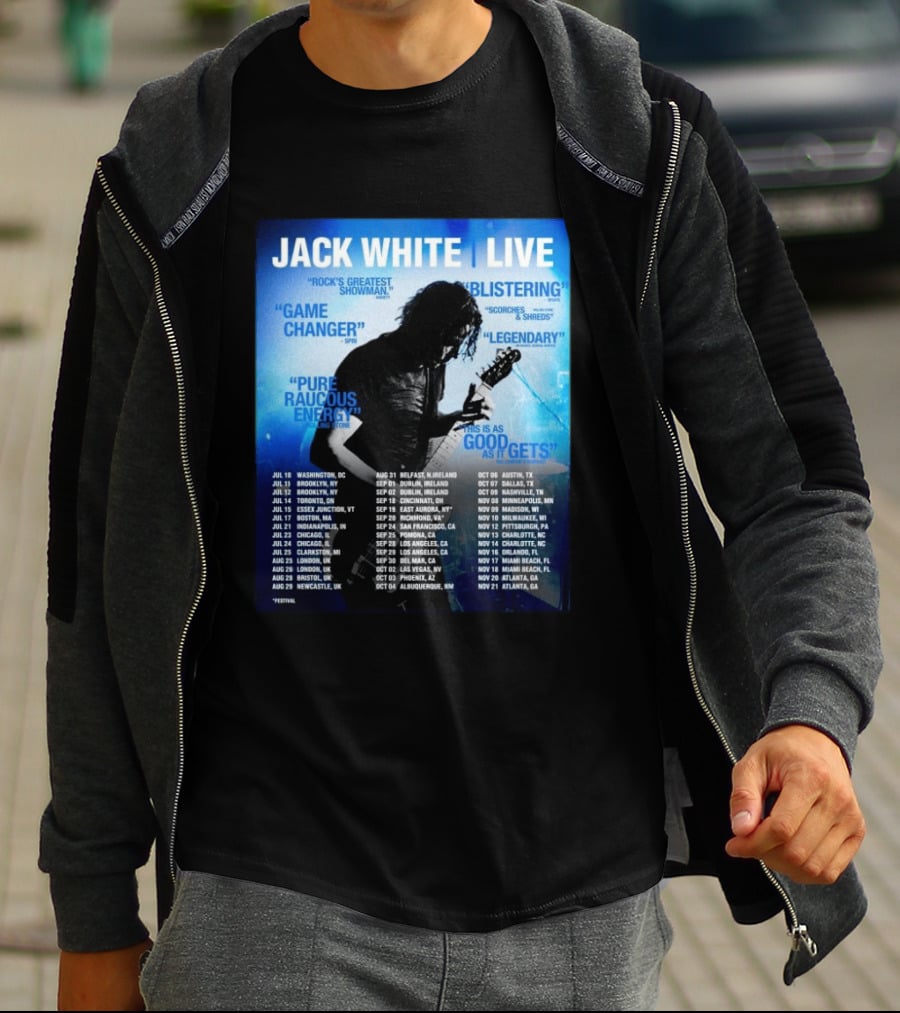 Jack White Live 2026 North America UK Ireland Tour Dates Washington DC Kickoff T-Shirt