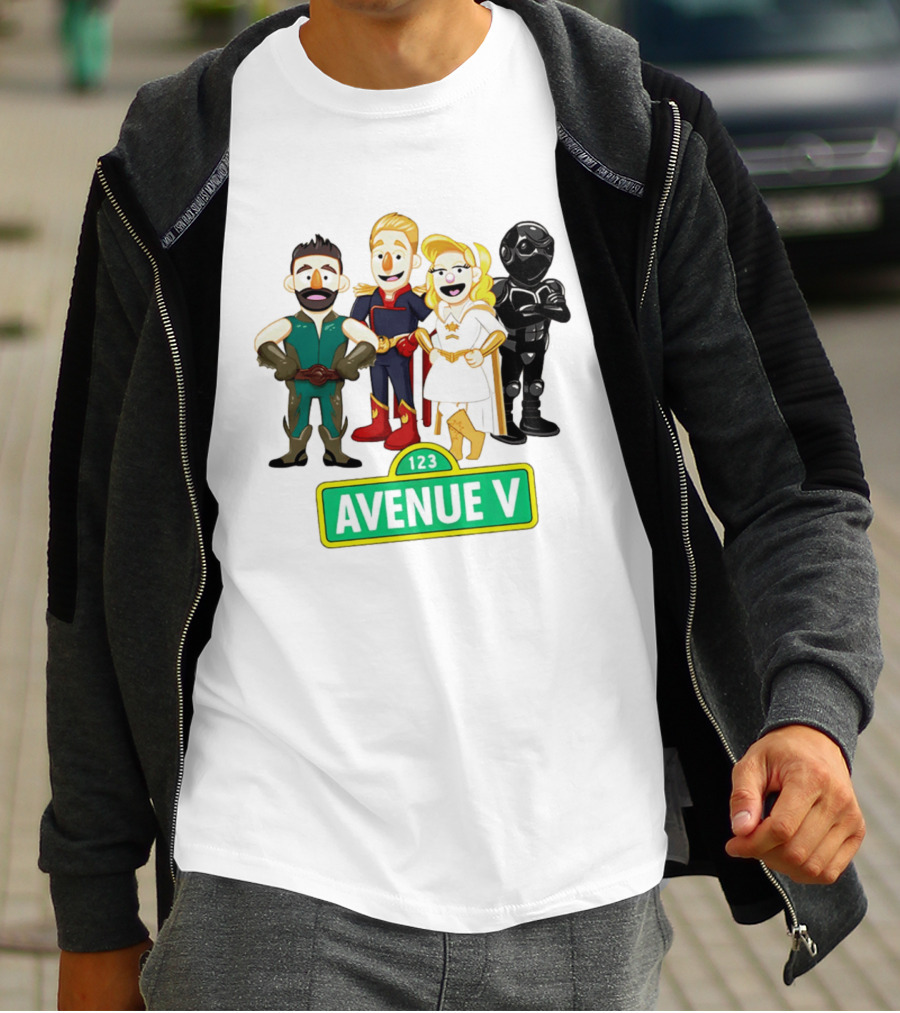 123 Avenue V Cartoon Characters Crossover Ensemble T-Shirt