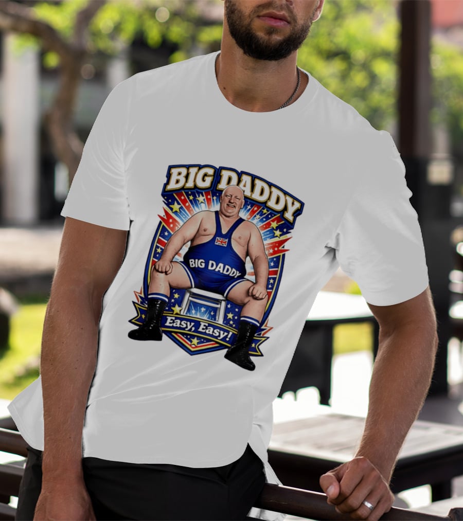 Big Daddy Easy Easy British Wrestler Stars Stripes T-Shirt