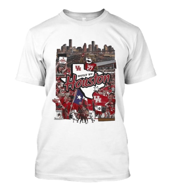 University Of Houston Cougar Pride Built By Houston Athletics City Skyline T-Shirt