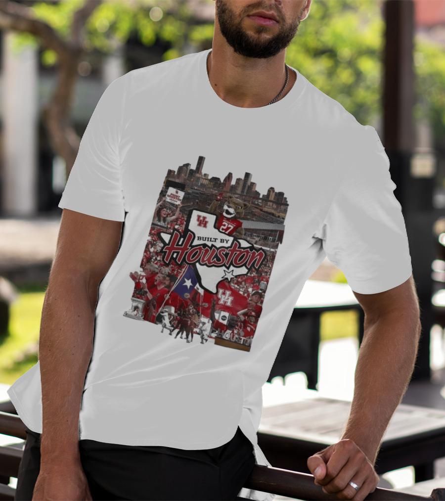 University Of Houston Cougar Pride Built By Houston Athletics City Skyline T-Shirt