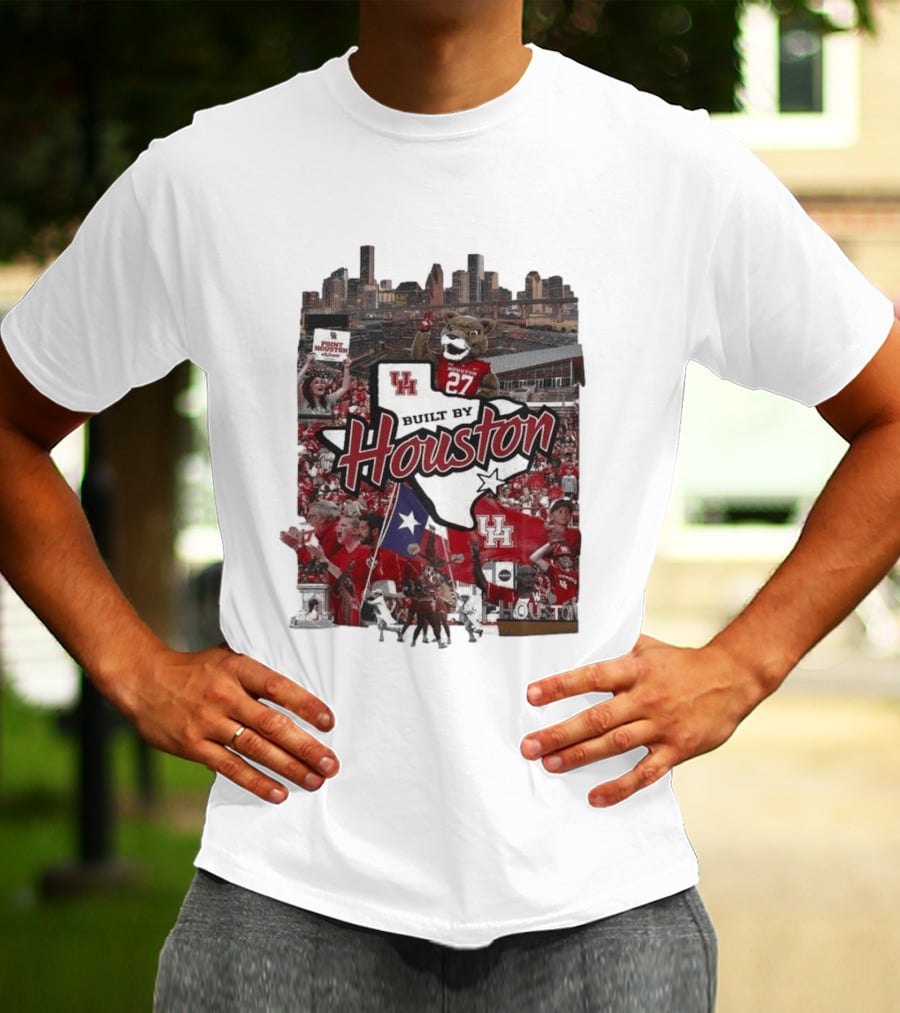 University Of Houston Cougar Pride Built By Houston Athletics City Skyline T-Shirt