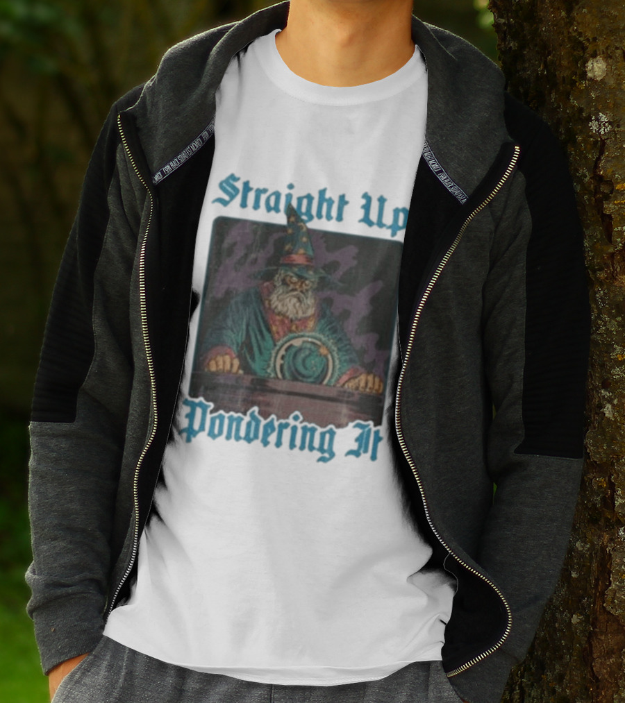 Straight Up Pondering It Chezaidan Wizard With Crystal Ball T-Shirt